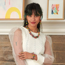 Load image into Gallery viewer, Kantha Paired Triangle Necklace