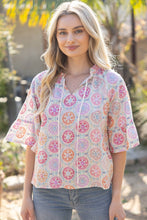 Load image into Gallery viewer, Wide Sleeve Floral Embroidered Top