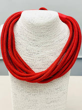 Load image into Gallery viewer, Red Slub 8-Strand Necklace