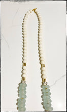 Load image into Gallery viewer, White Wood Bead &amp; Recycled Glass Necklace