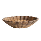 Mango Wood Scalloped Bowl, Natural