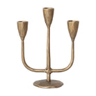 Hand-Forged Iron Candelabra, Antique Brass Finish (Holds (3) 1/2" Tapers)