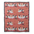 Cotton Knit Baby Blanket with Swans & Flowers