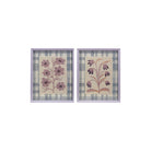 Wood Framed Glass Wall Decor with Flowers & Plaid Mat, Purple, 2 Styles