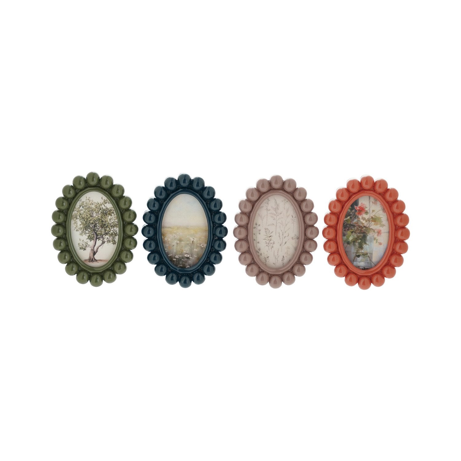 Resin Ball Photo Frame Magnet, 4 Colors (Holds 2" x 3" Photo)