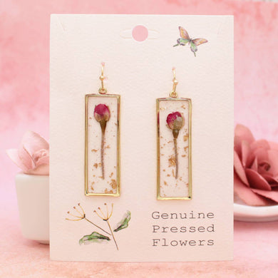 Sweet Pink Dried Flower Earrings