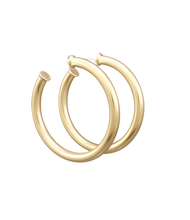 Load image into Gallery viewer, Large Everyday Brushed Gold Hoops