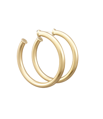 Large Everyday Brushed Gold Hoops