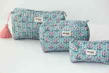 Load image into Gallery viewer, Eucalyptus Floral Cosmetic Bag