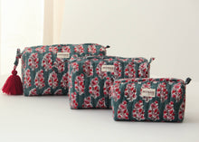 Load image into Gallery viewer, Emerald Motif Cosmetic Bag