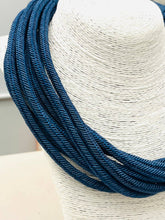 Load image into Gallery viewer, Navy Slub 8-Strand Necklace