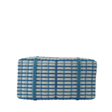 Load image into Gallery viewer, Baby Blue+White Stripe Medium Tote