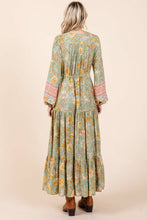 Load image into Gallery viewer, Green &amp; Pink Floral Maxi