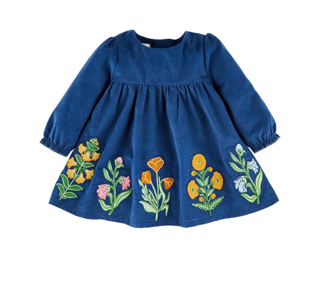 Autumn Marigold Embroidered Dress