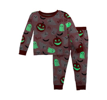 Load image into Gallery viewer, Pink Glow in the Dark Halloween Pajamas