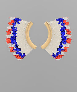 USA Glitter Wing Earrings