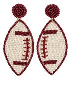 Load image into Gallery viewer, Beaded Football Earrings