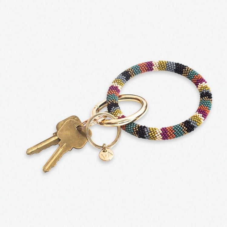 Chloe stripe key ring muted