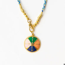 Load image into Gallery viewer, Maria braided necklace with enamel pendant never l