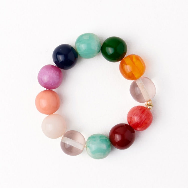 Cece large resin bead bracelet multi