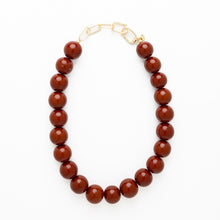 Load image into Gallery viewer, Iris large resin bead necklace brown