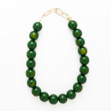 Load image into Gallery viewer, Iris large resin bead necklace green