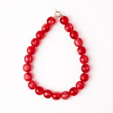 Load image into Gallery viewer, Iris large resin bead necklace red