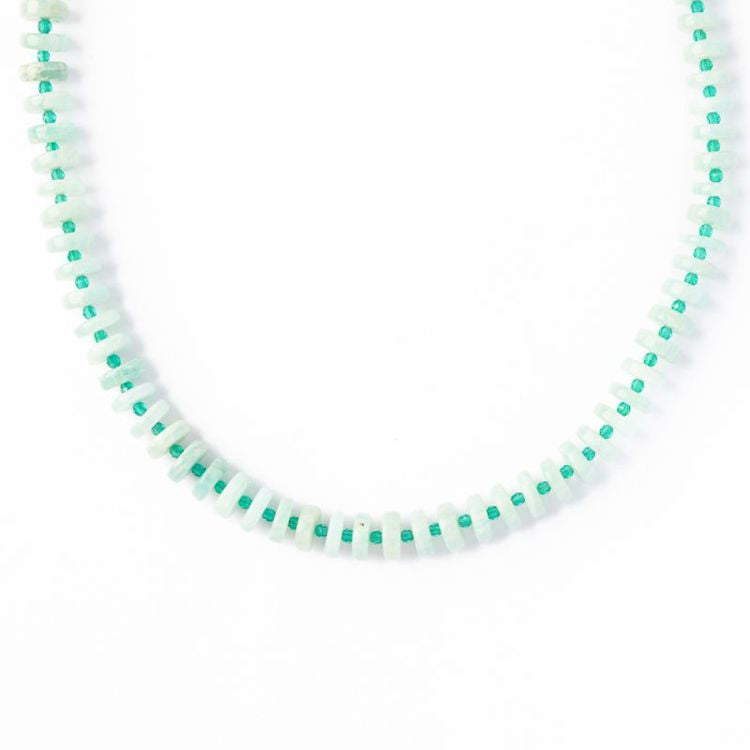 Vivianne amazonite with green onyx necklace 18\"