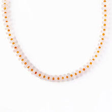 Load image into Gallery viewer, Vivianne rose quartz disc with carnelian necklace