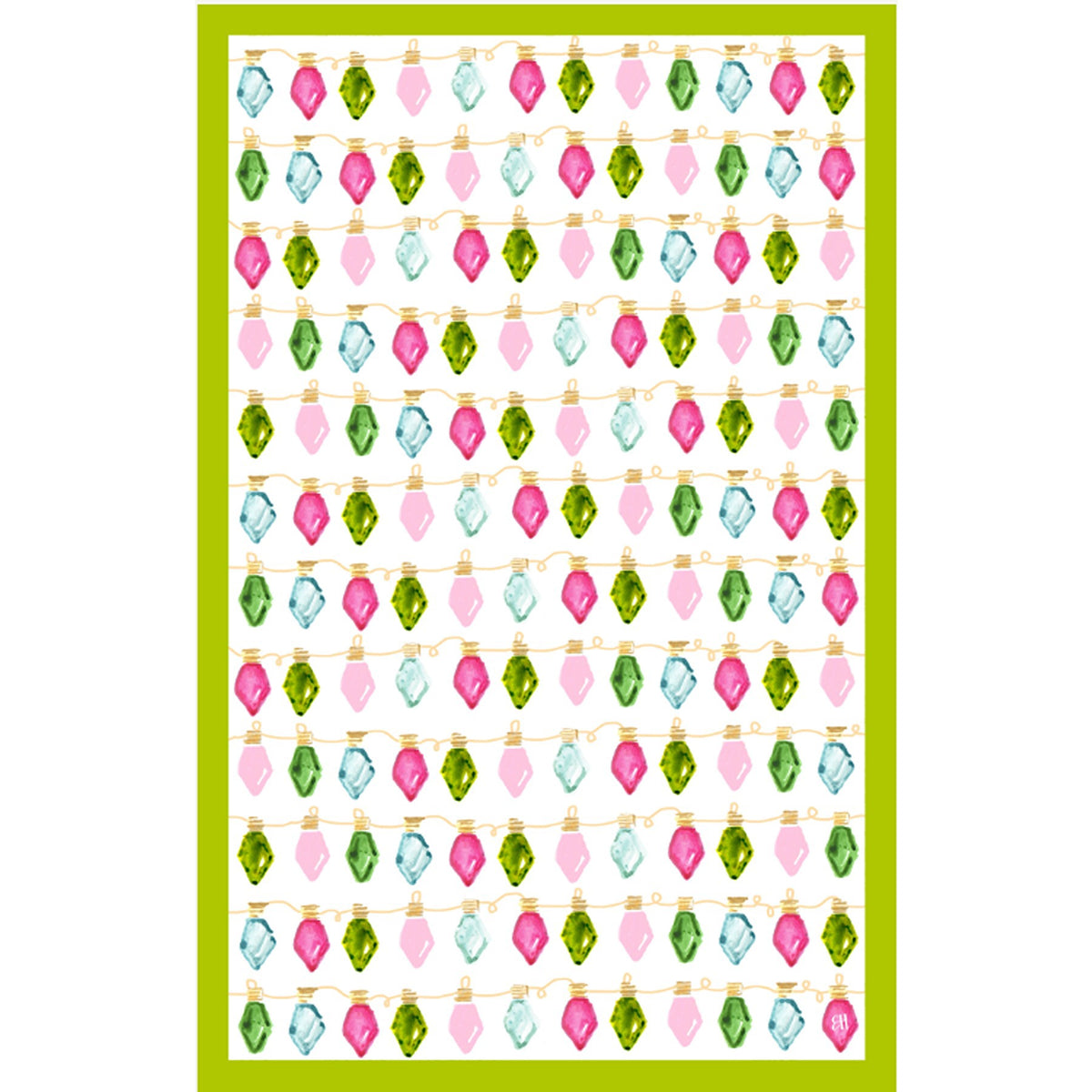 Holiday Lights Double Sided Tea Towel
