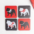Spirit Bulldog in Red Coasters Set/4