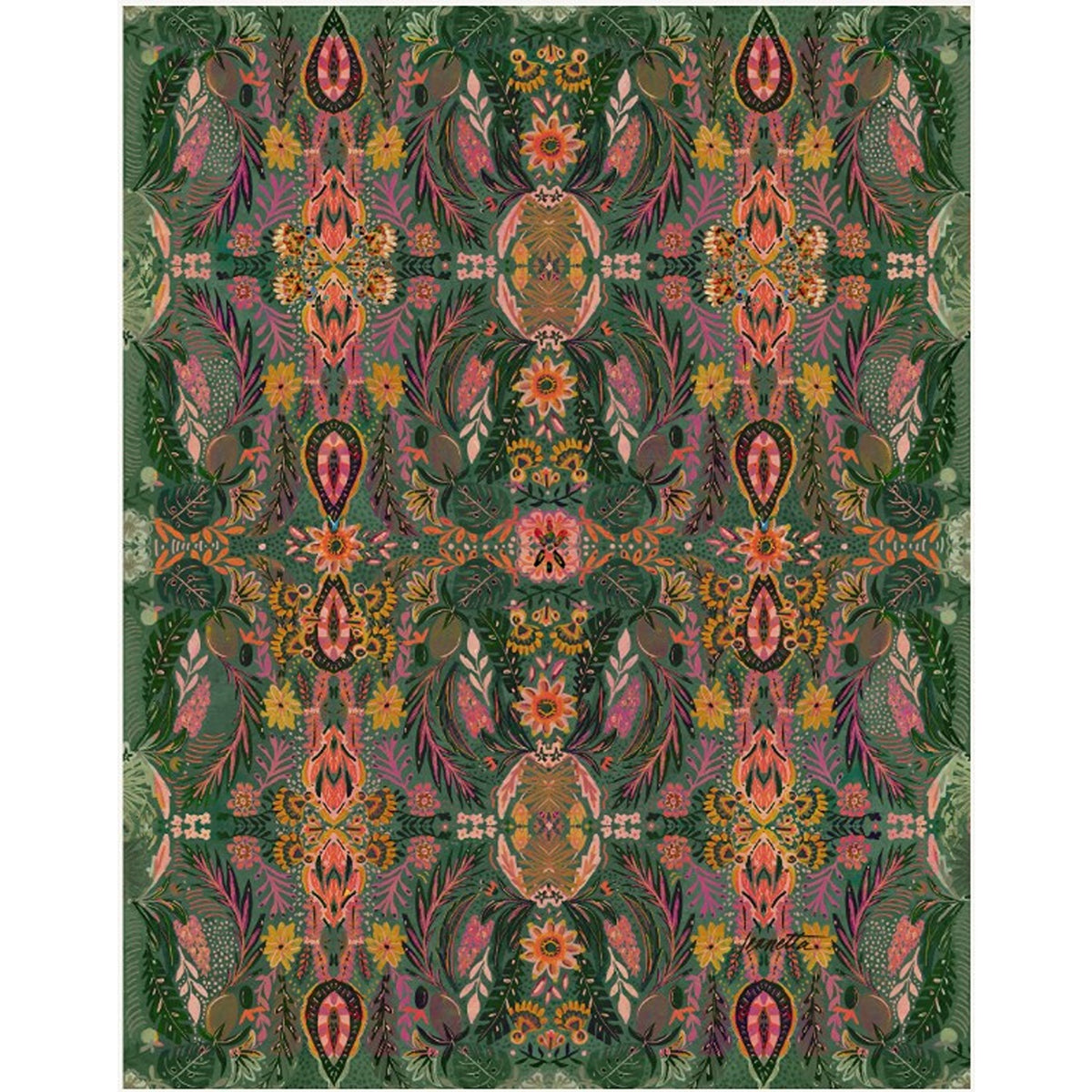 Golden Emerald  Double Sided Tea Towel