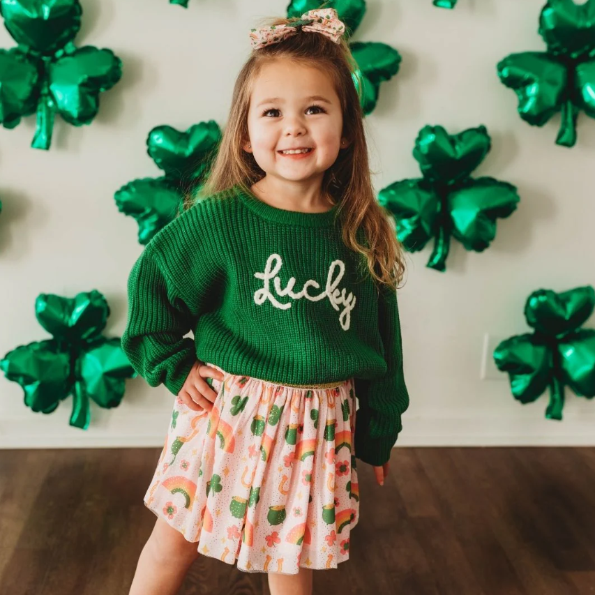 Kids Lucky Green Sweater