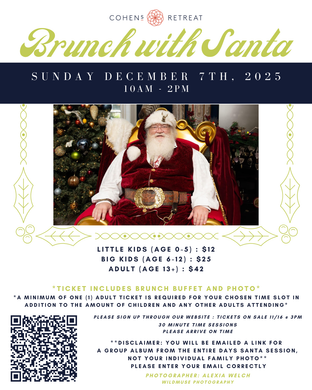 2025 Brunch with Santa at Cohen's Retreat - Sunday 12/7