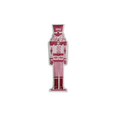 Stoneware Nutcracker Shaped Plate, Pink, Red & White ©