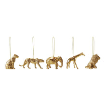 Load image into Gallery viewer, Resin Safari Animal Ornament, Gold Finish, 5 Styles