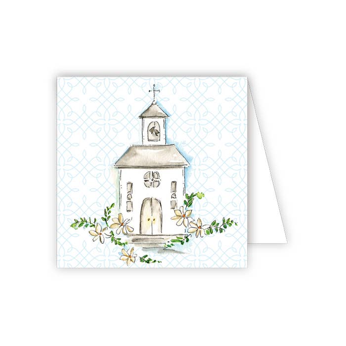 Handpainted Wedding Chapel Enclosure Card
