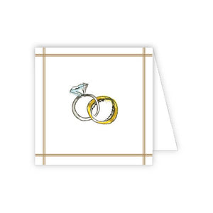 Handpainted Wedding Rings Enclosure Card