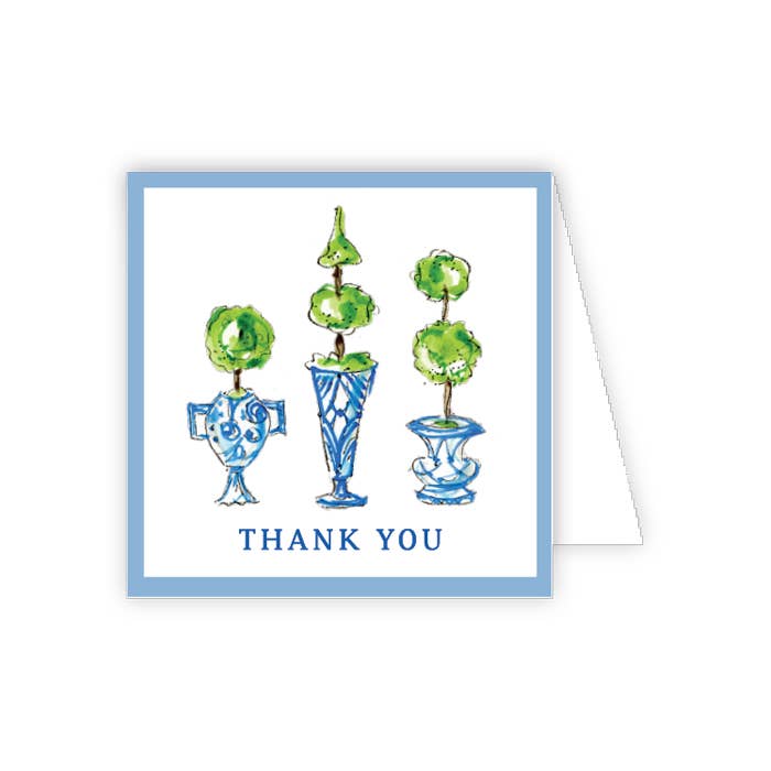 Thank You Topiaries Blue Pots Enclosure Card