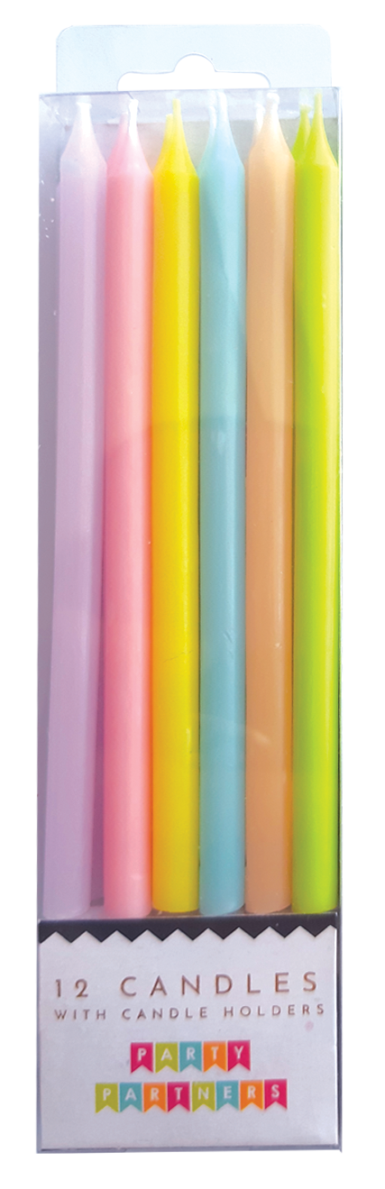 Pastel Rainbow Gradient 12 Candle Set