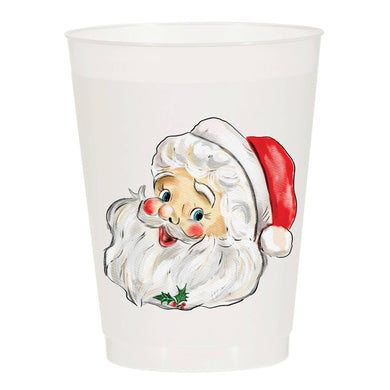 Santa Face Frosted Cups