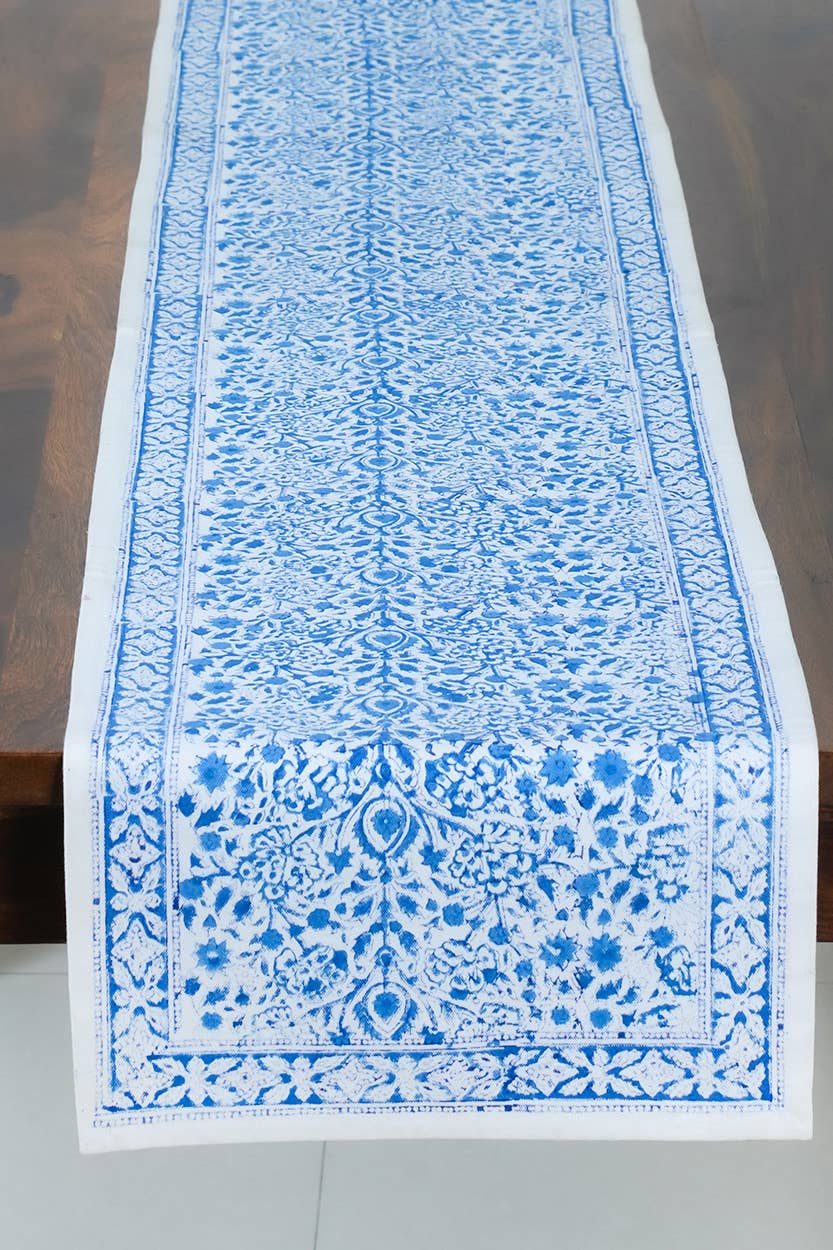 Blue Vine Table Runner