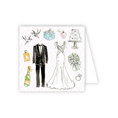 Handpainted Wedding Icons Enclosure Card