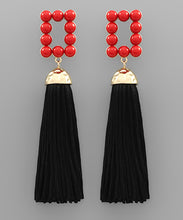 Load image into Gallery viewer, Bead &amp; Tassel Earrings