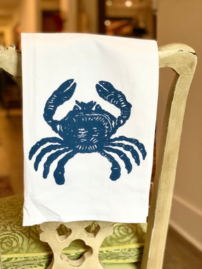 Crab White Flour Sack Towel