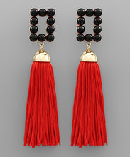Load image into Gallery viewer, Bead &amp; Tassel Earrings