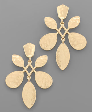 Gold Hammered Geometric Earrings