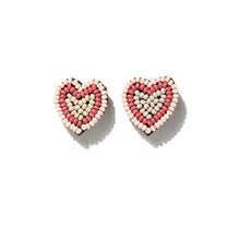 Load image into Gallery viewer, Heart Seed Bead Studs