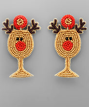 Load image into Gallery viewer, Christmas Wine Glass Earrings