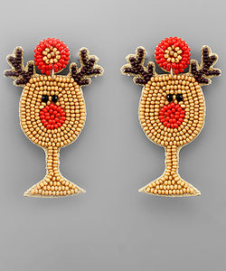Christmas Wine Glass Earrings
